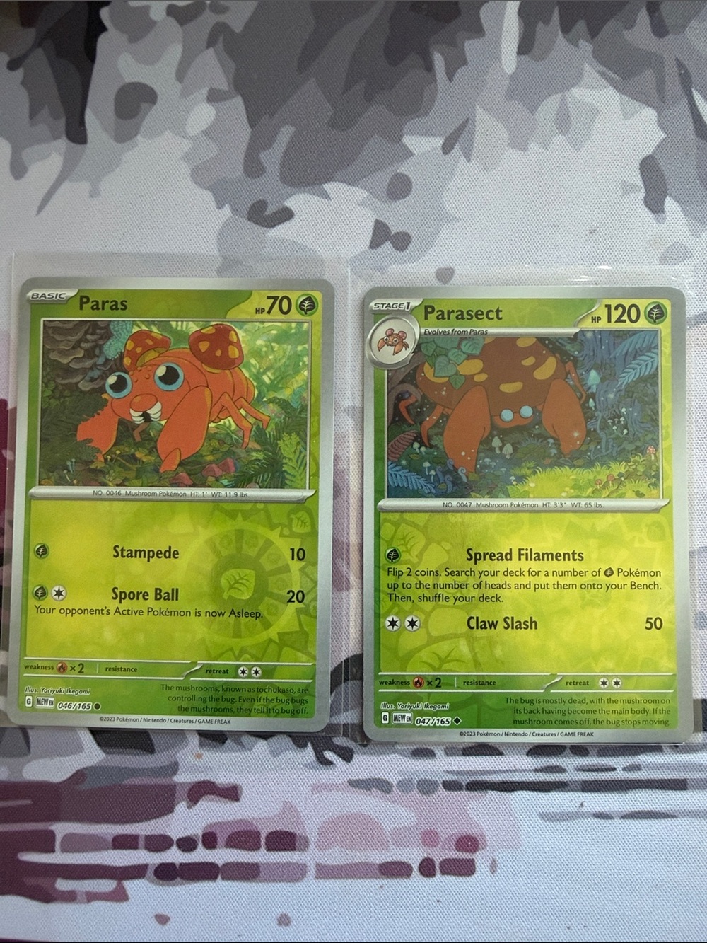 Paras & Parasect Evolution Lot | Reverse Holo Pokémon Cards | Pokemon 151 ✨5/$25